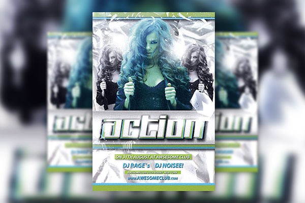 Glass Shattering Night Club Flyer Template FREE PSD