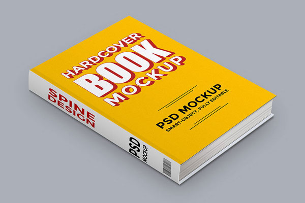 Hardcover Book 3\4 Angle View PSD Mockup FREE PSD