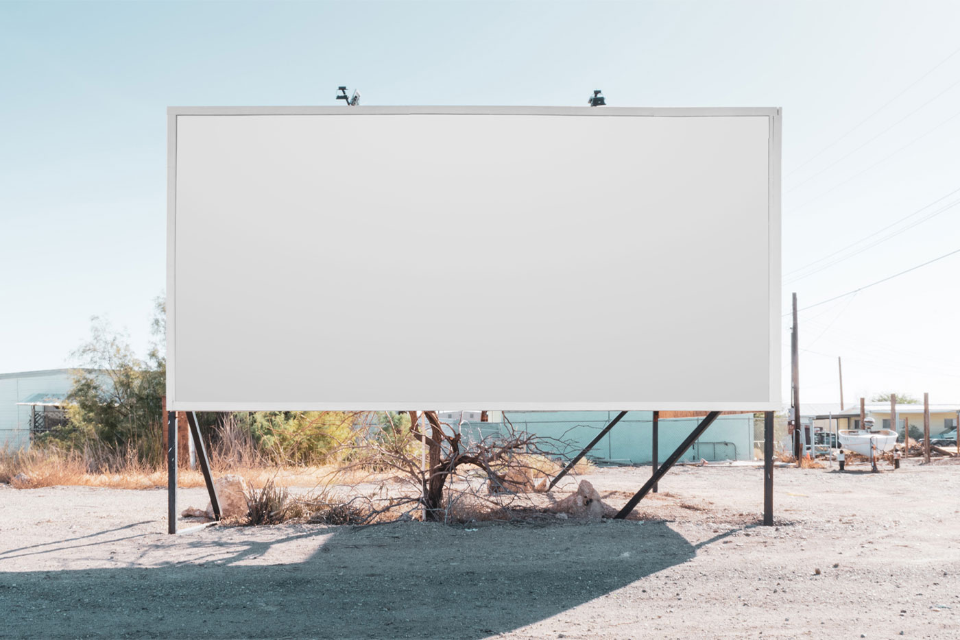 Horizontal Billboard Placed on a County Road Mockup FREE PSD