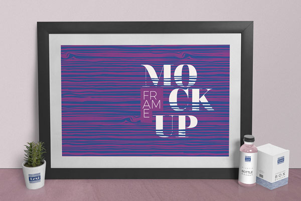 Horizontal Photo Frame Front View Mockup FREE PSD