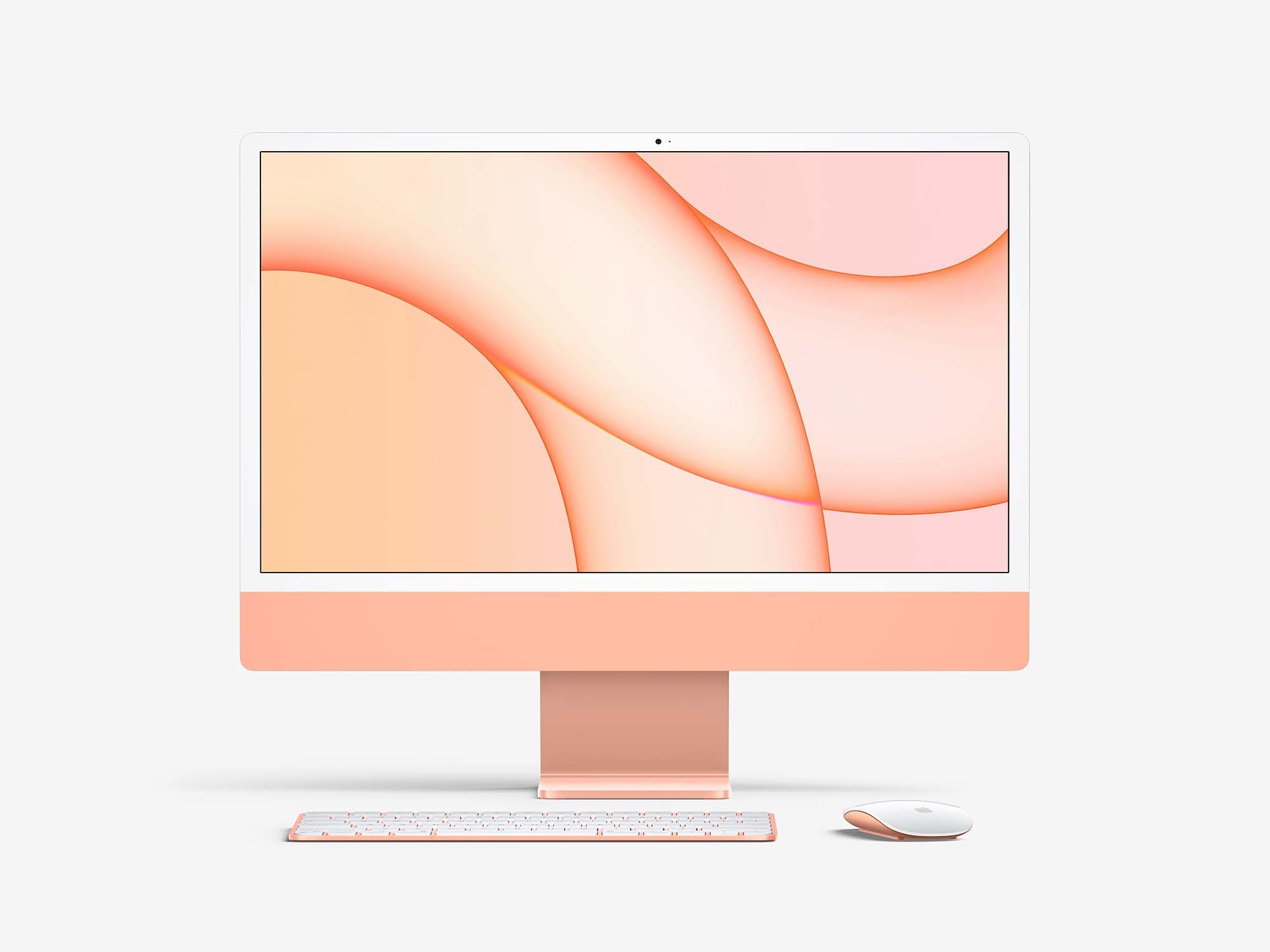 iMac 24 Front View with Seven Distinct Colors Mockup FREE PSD