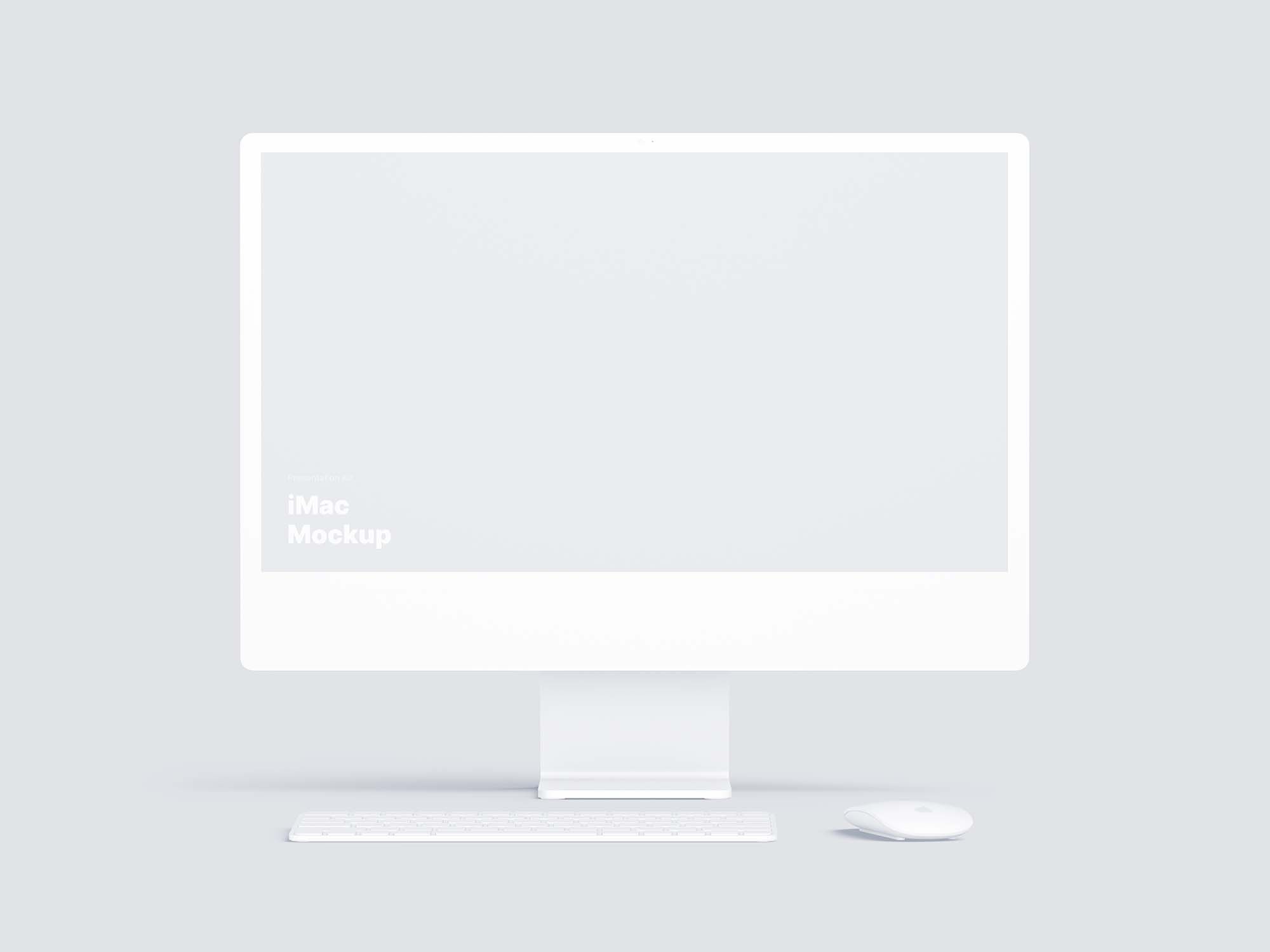 iMac 24 Front View with Seven Distinct Colors Mockup FREE PSD