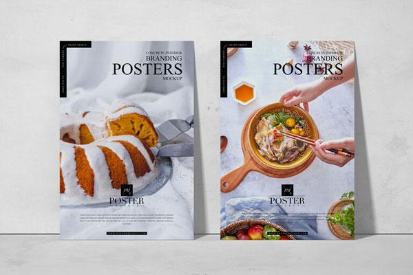 Interior Elegant Posters Mockup With A Concrete Environment FREE PSD