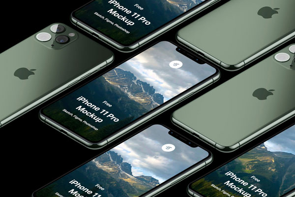 iPhone 11 Pro Max Back and Front Scene Mockup FREE PSD