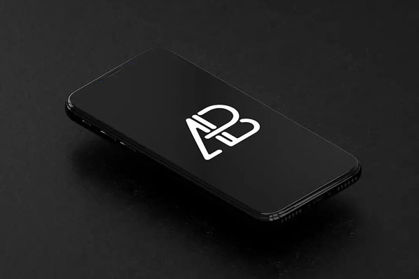 Isometric Black Iphone X Mockup On A Dark Background FREE PSD