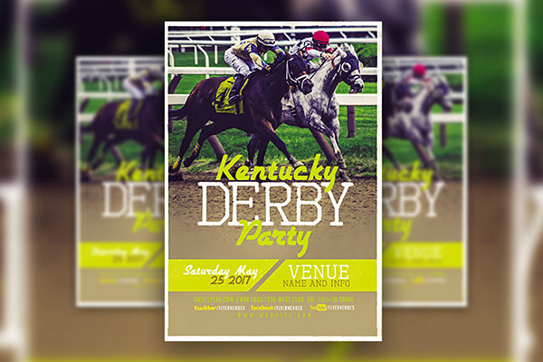 Kentucky Derby Flyer and Poster Template FREE PSD