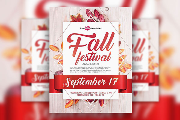 Leafy Fall Festival Flyer Template FREE PSD