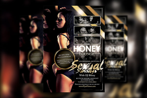 Lounge Flyer Template with Honey and Black Theme FREE PSD