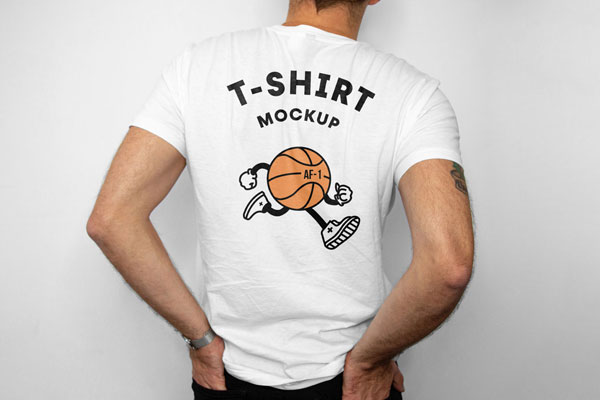 Male T-Shirt Backside Mockup FREE PSD