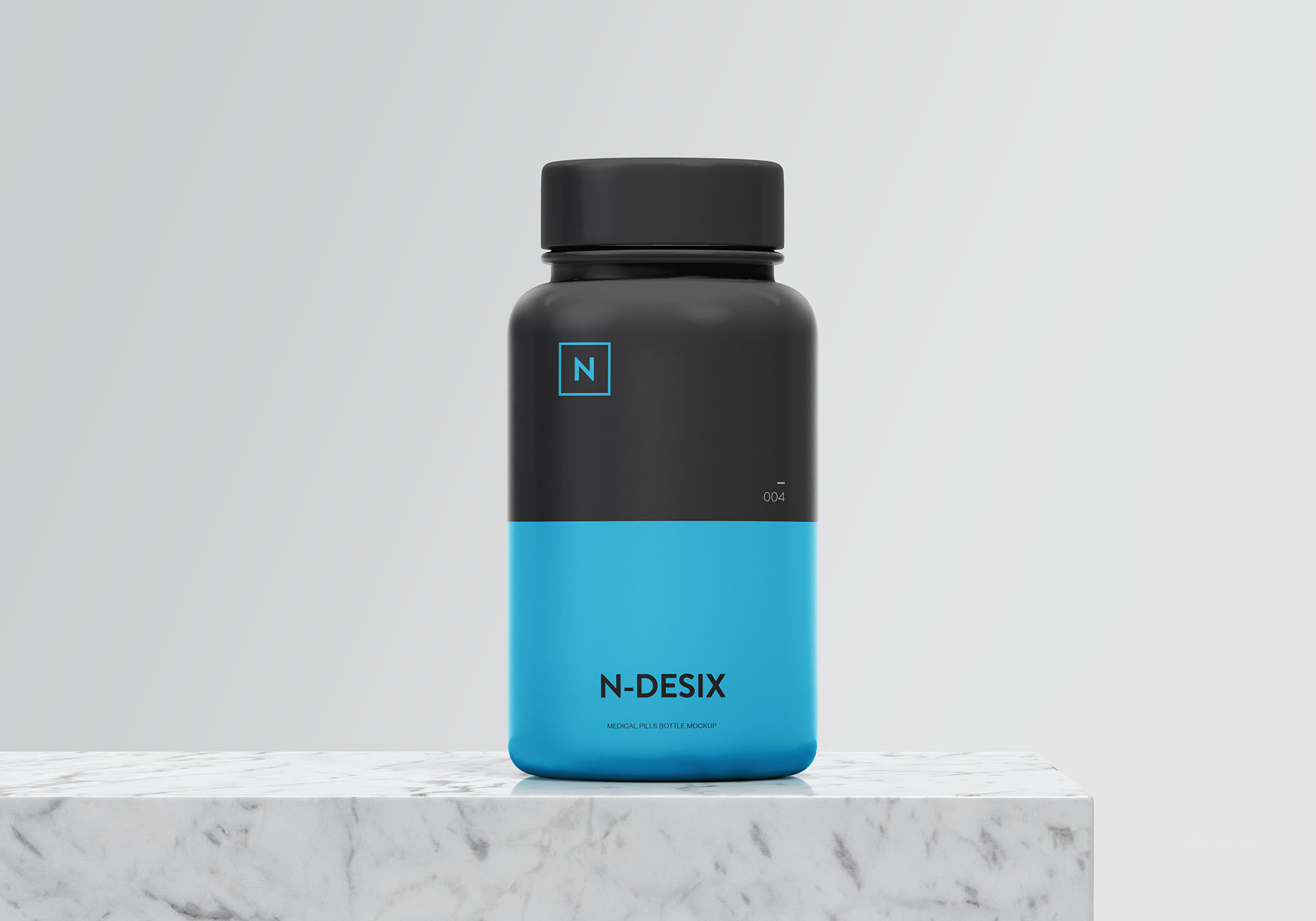 Medical/Supplement Bottle Standing on Marble Stone Mockup FREE PSD