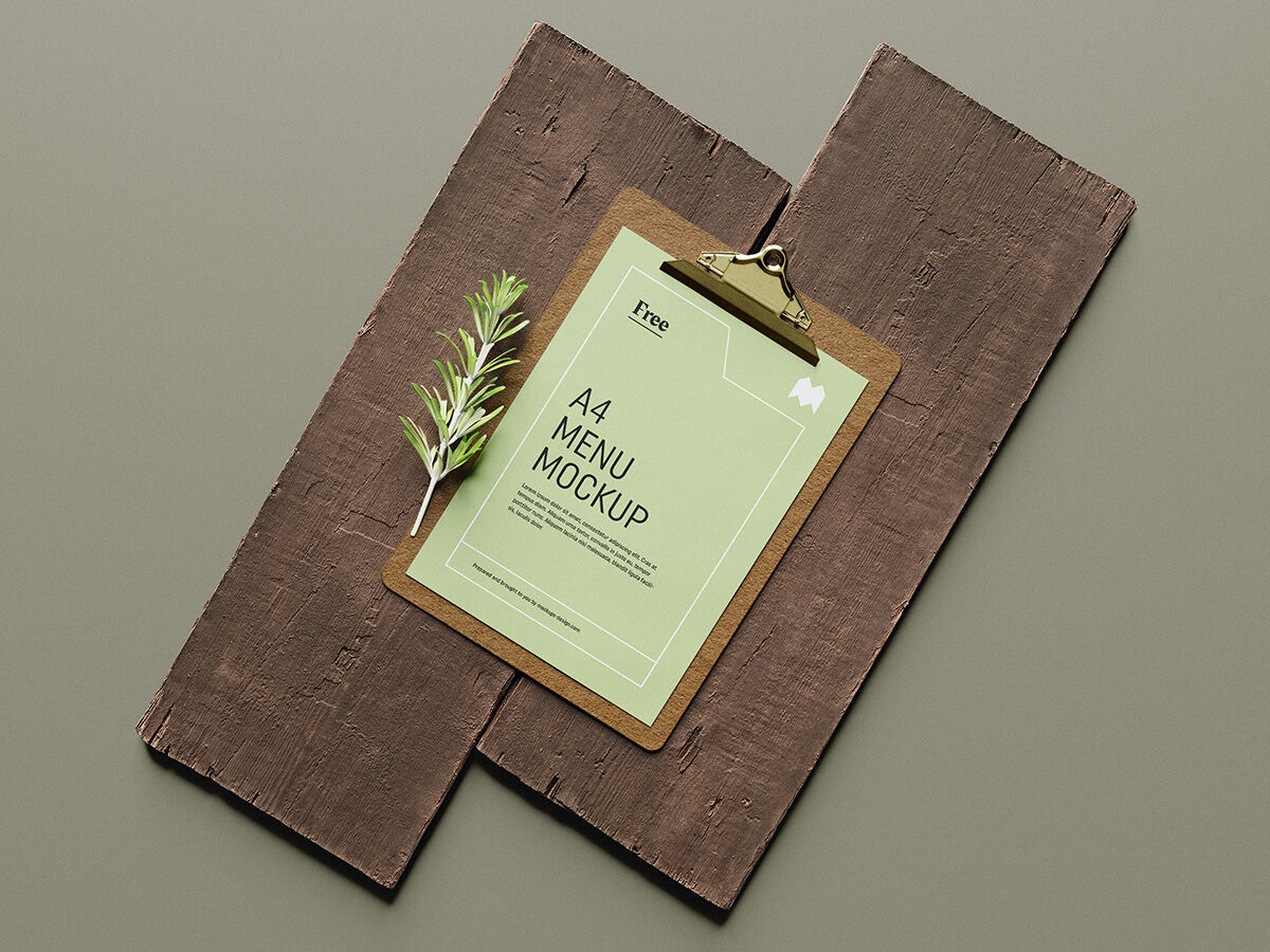 Menu Mockup On Two Wooden Clipboards FREE PSD