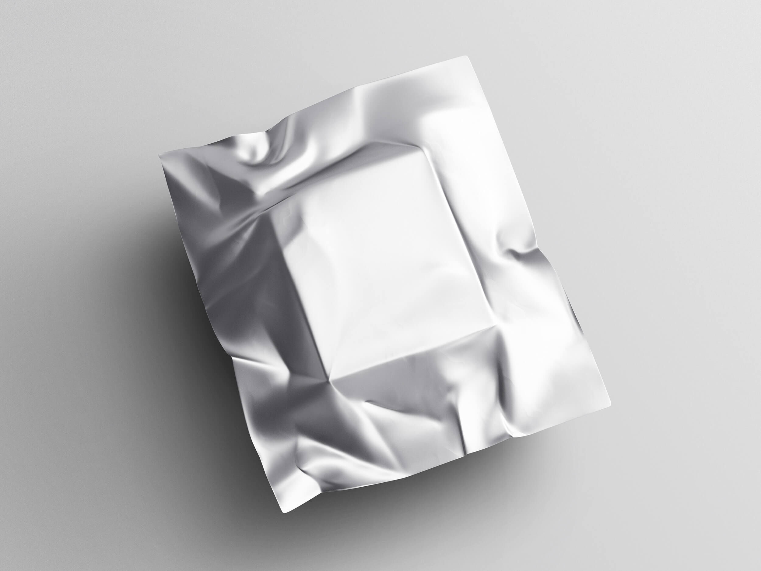 Metallic Paper Package Covering Squared Object Mockup FREE PSD
