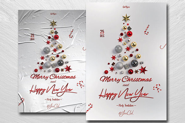 Minimal Christmas Invitation Flyer Template FREE PSD