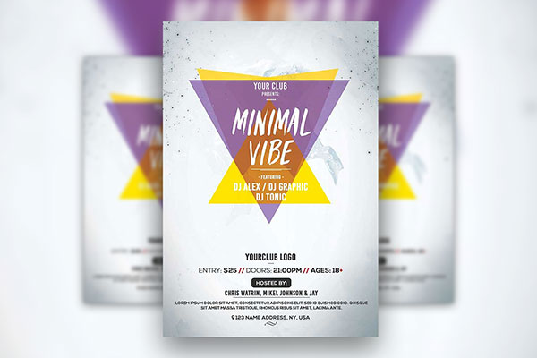 Minimal Club Flyer Template FREE PSD