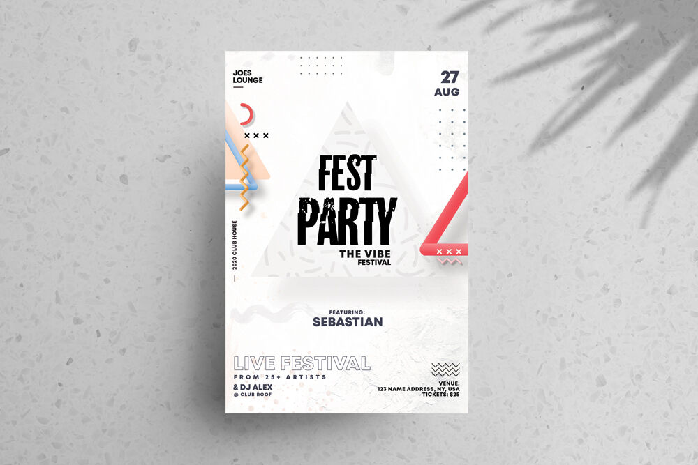 Minimal Festival Party Flyer Template Featuring a White Theme (FREE ...