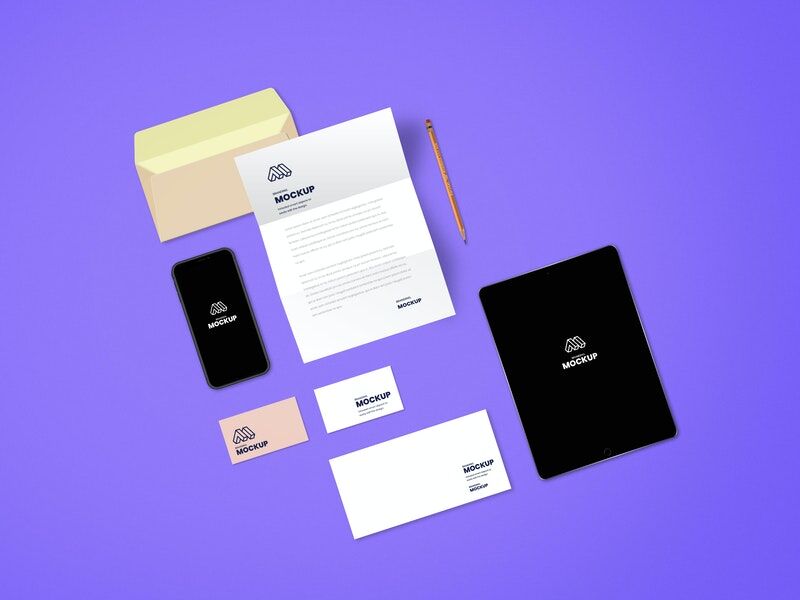 Minimal Overhead Complete Branding Identity Mockup FREE PSD
