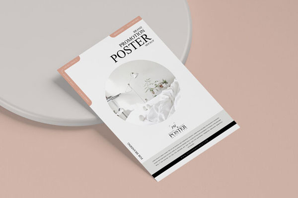 Minimalistic Promotion Poster Mockup FREE PSD