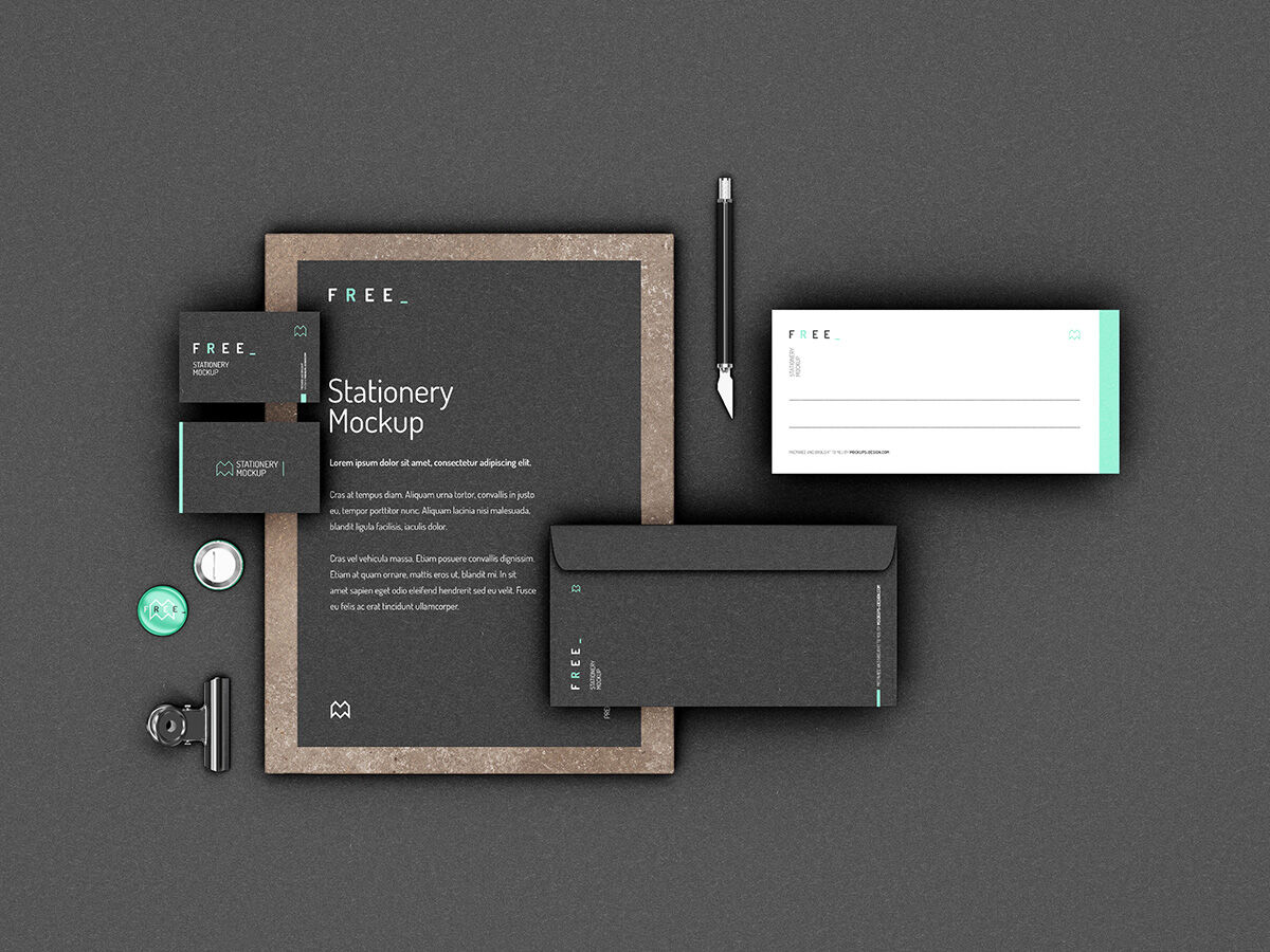 Minimalistic Stationery Mockup In Four Different Angles FREE PSD