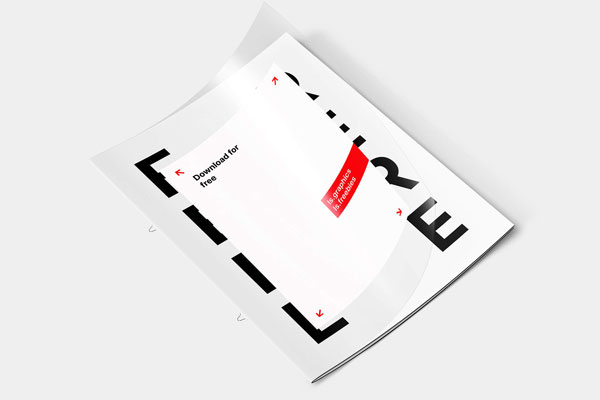 Mockup Displaying a Brochure inside a Transparent Cover FREE PSD