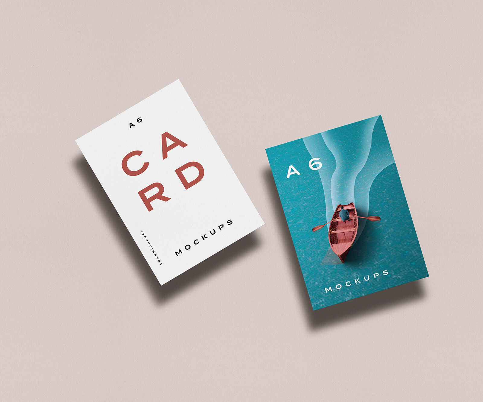 Mockup Displaying a Grid and Double A6 Cards Scenes FREE PSD