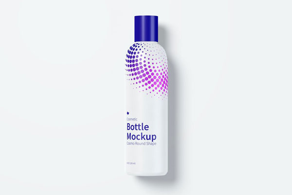 Mockup Displaying Front View of a Cosmo Cosmetic Bottle FREE PSD
