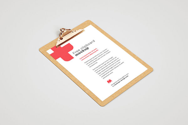 Mockup Displaying Wooden Clipboard Collected in Four PSD Files FREE PSD