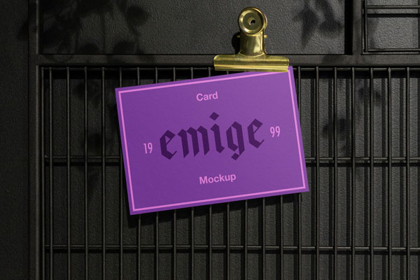 Mockup Featuring a Card Clipped on Wall FREE PSD
