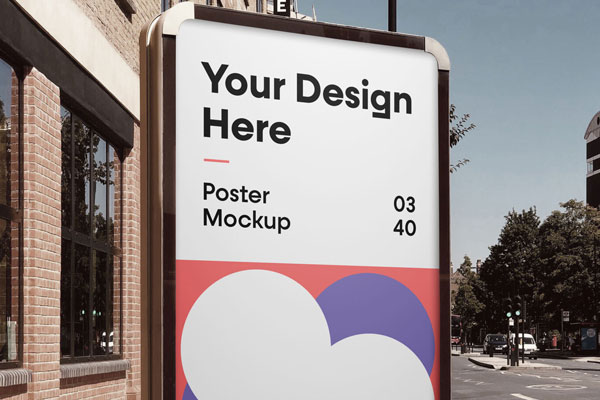 Mockup Featuring a City Poster near a Street FREE PSD