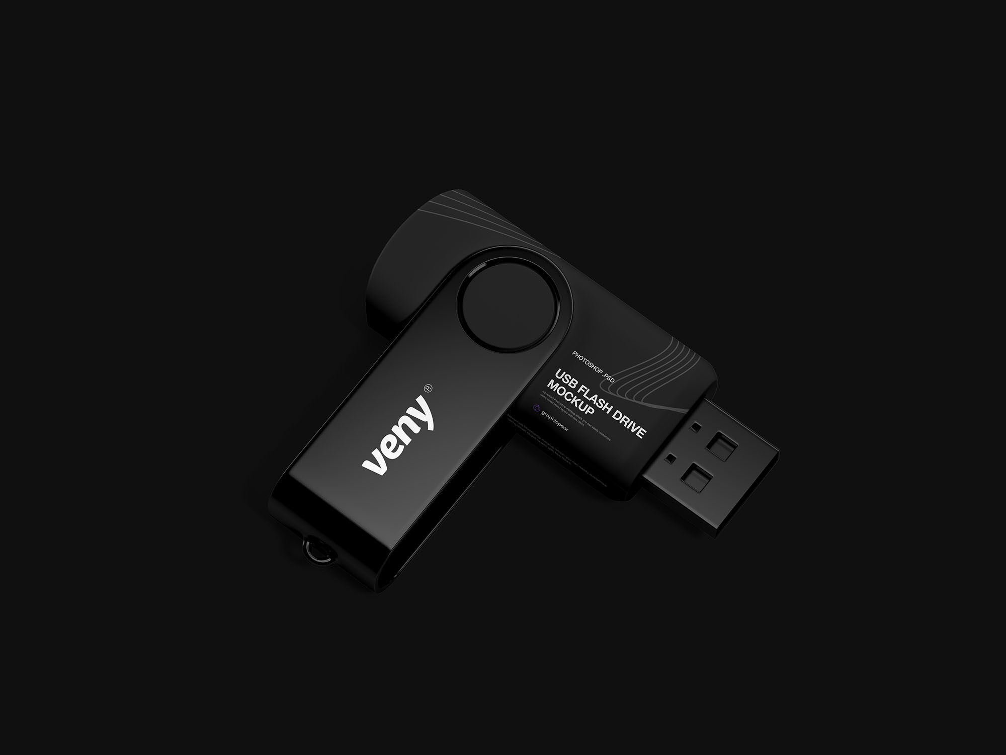 Mockup Featuring a Flash Drive with a Hanger FREE PSD