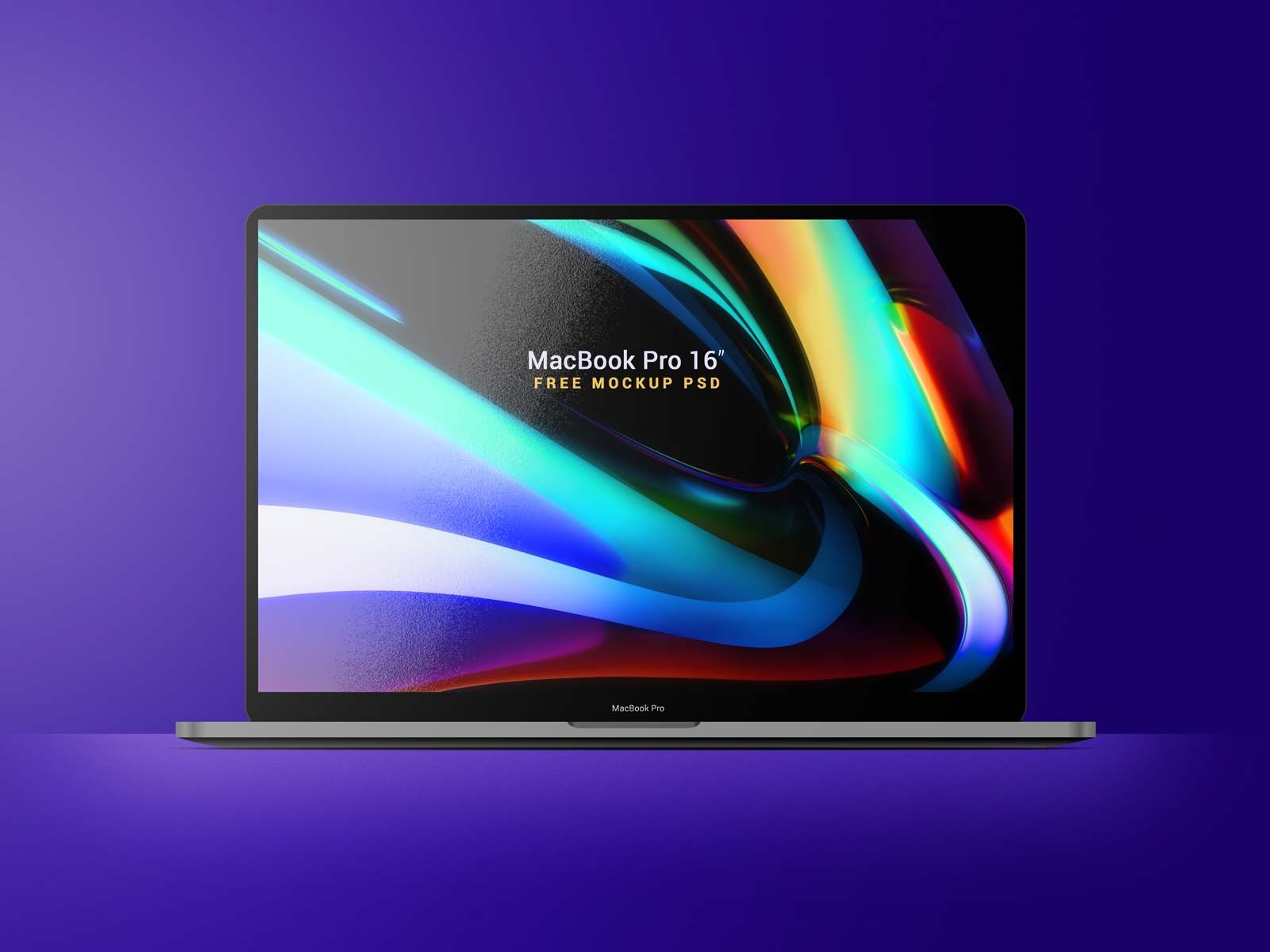 Mockup Featuring a Front View of 16 Inch MackBook Pro Free Download