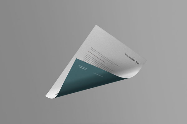 Mockup Featuring a Half-curved Floating Paper FREE PSD