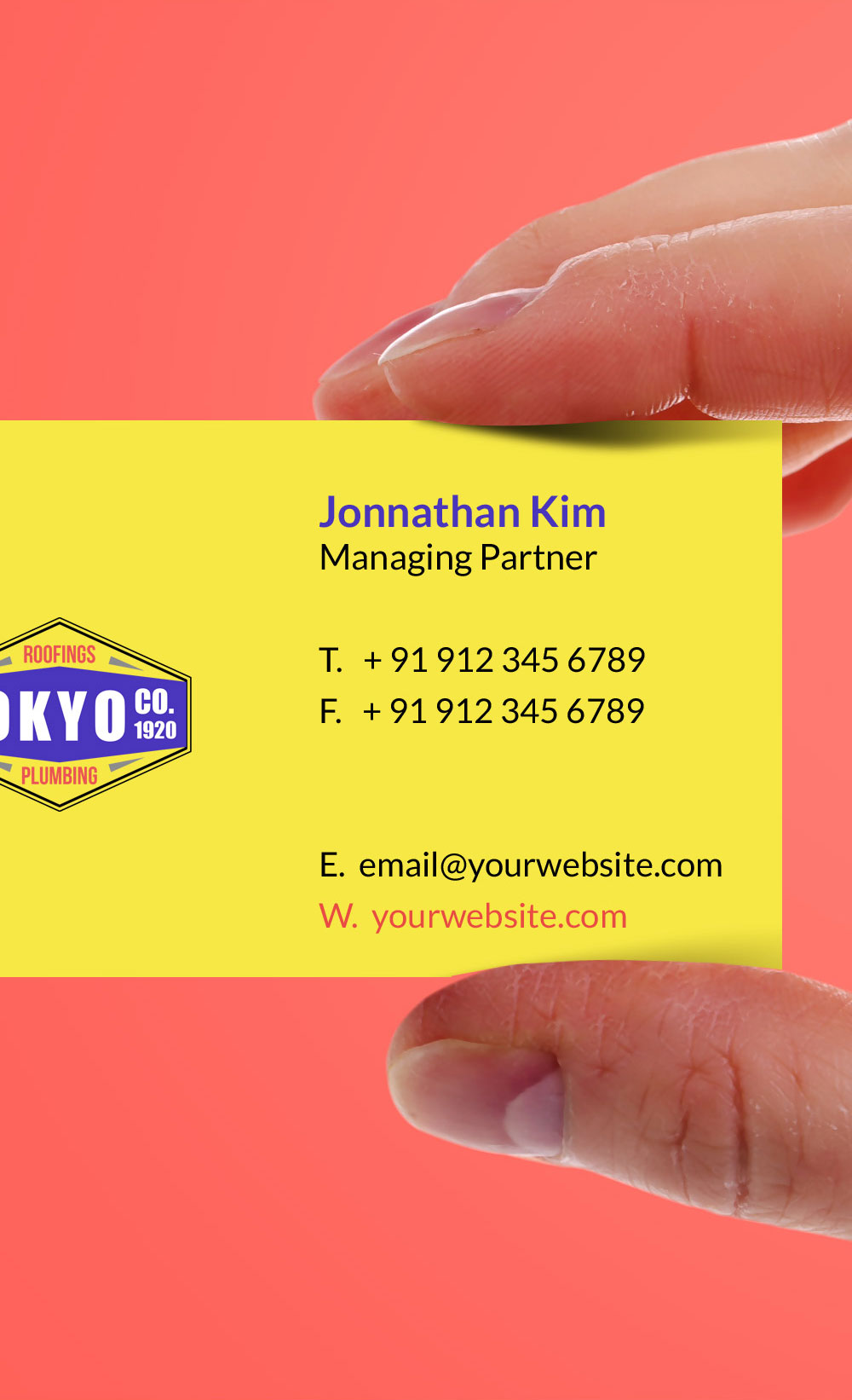 Mockup featuring a Hand Holding a Business Card FREE PSD