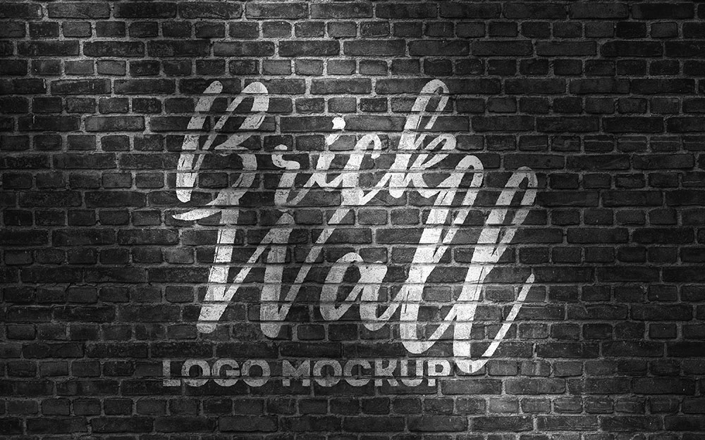 Mockup Featuring a Realistic Brick Wall LogoMockup Featuring a Realistic Brick Wall Logo FREE PSD