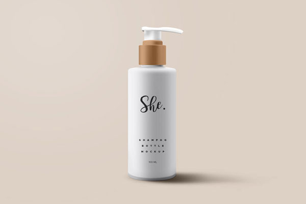 Mockup Featuring a Shampoo Bottle in Three Variants FREE PSD