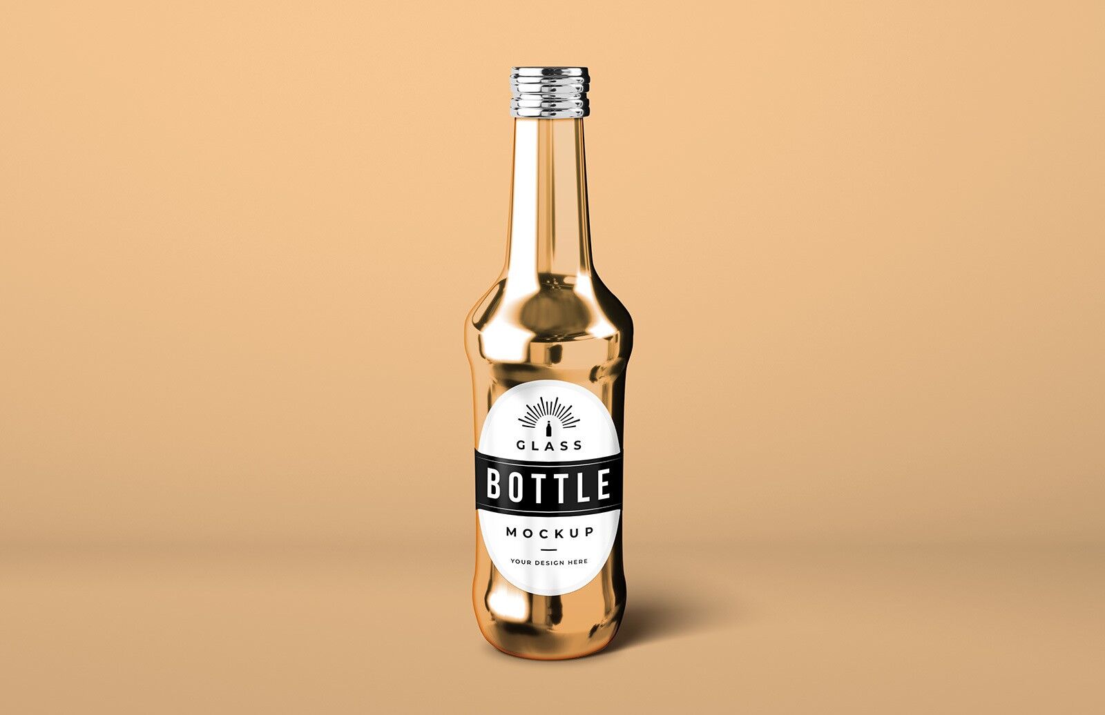 Mockup Featuring a Shiny Glass Bottle FREE PSD