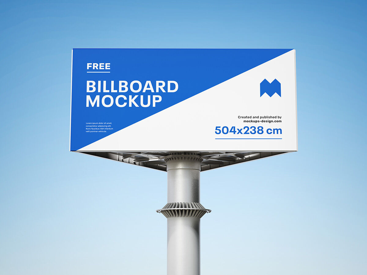 Mockup Featuring a Triple Sided Advertising Billboard FREE PSD