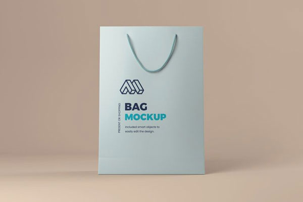 Mockup Featuring Front View of Present Or Shopping Bag FREE PSD