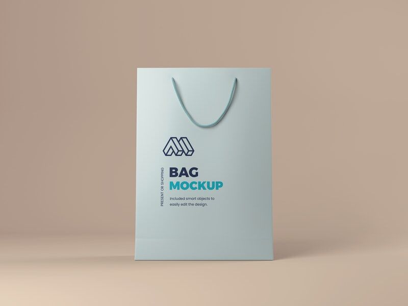 Mockup Featuring Front View of Present Or Shopping Bag FREE PSD