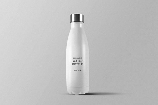 Mockup Featuring Front View of Reusable Water Bottle FREE PSD
