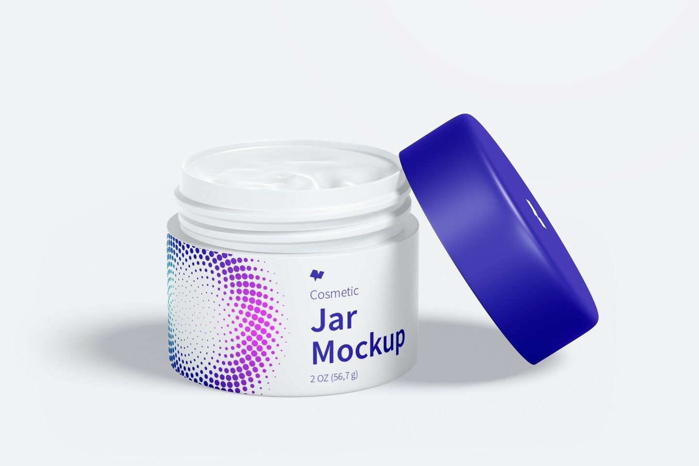 Mockup Featuring Opened Cosmetic Jar Filled With Cream With It S Lid