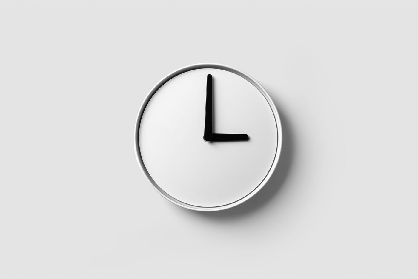 Mockup Featuring Overhead View of Round Clock FREE PSD