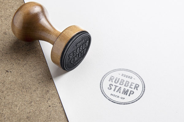 Mockup of a Diagonal Rubber Stamp on a Sheet of Paper Free Download ...