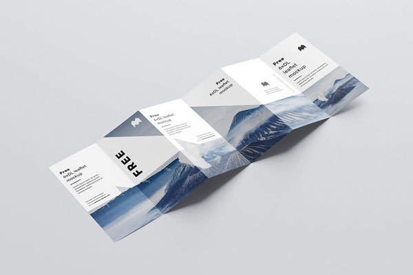 Mockup Featuring Scenes of Six Panel Leaflets FREE PSD