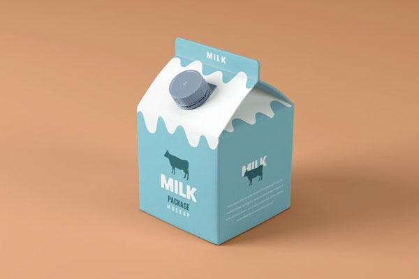 Mockup Featuring Small Square Milk Box FREE PSD