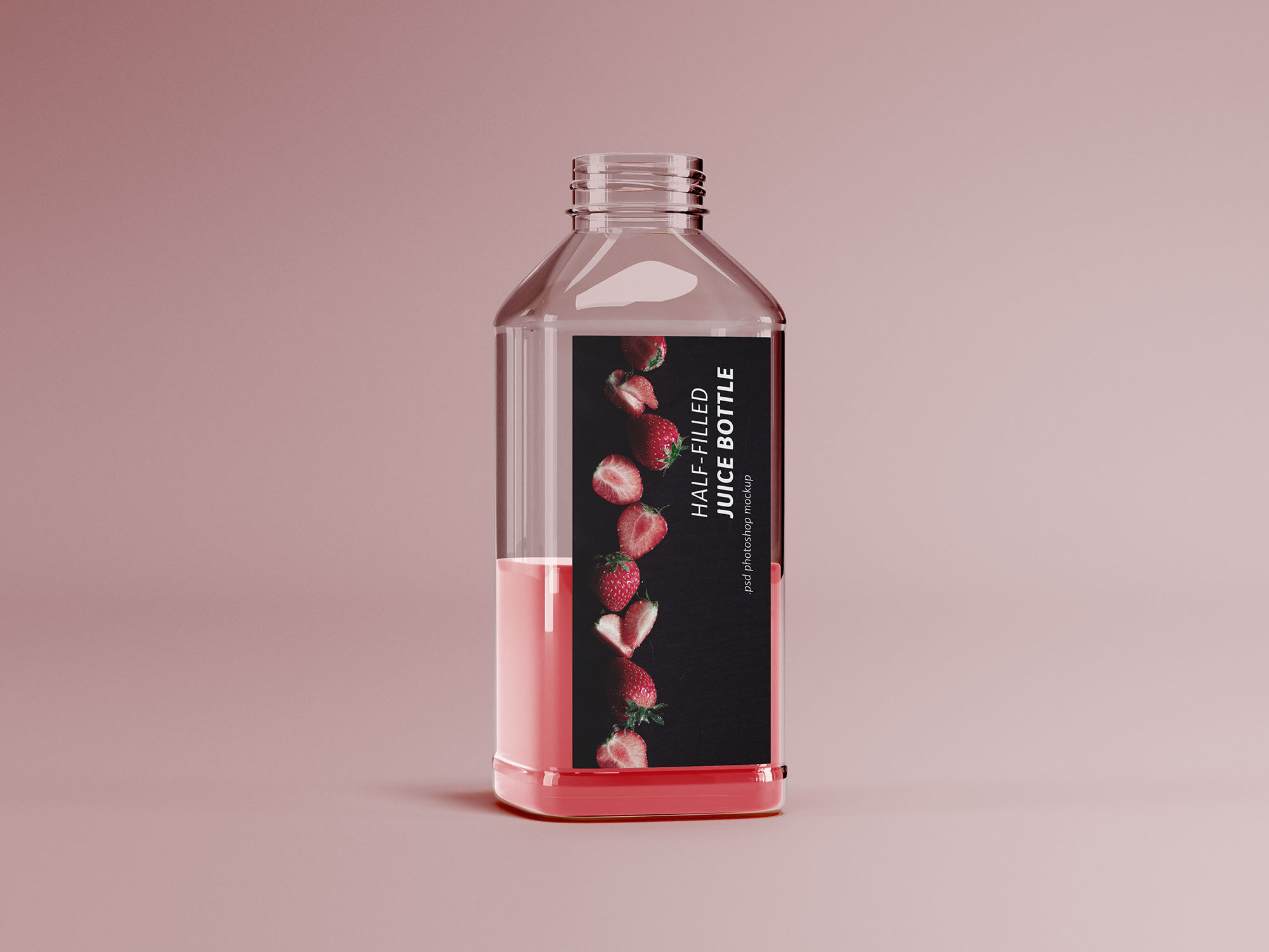 Mockup Featuring the Front view of a Half Filled Juice Bottle FREE PSD