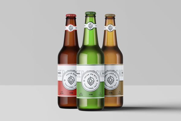 Mockup Featuring Three Beer Bottles FREE PSD
