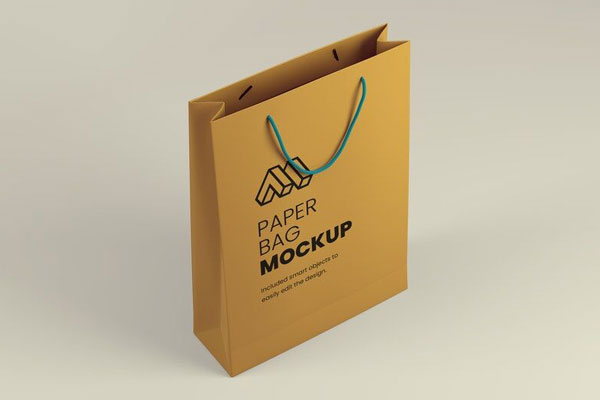 Mockup Featuring Top View of Standing Classic Paper Bag FREE PSD