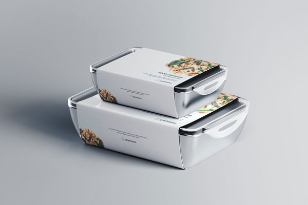 Mockup Featuring Two Food Containers Placed on Top of Each other FREE PSD