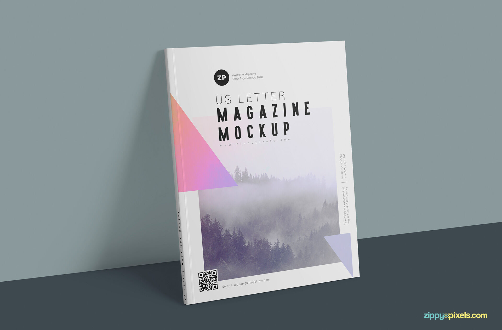 Mockup Featuring Two Views of Letter Size Magazine FREE PSD