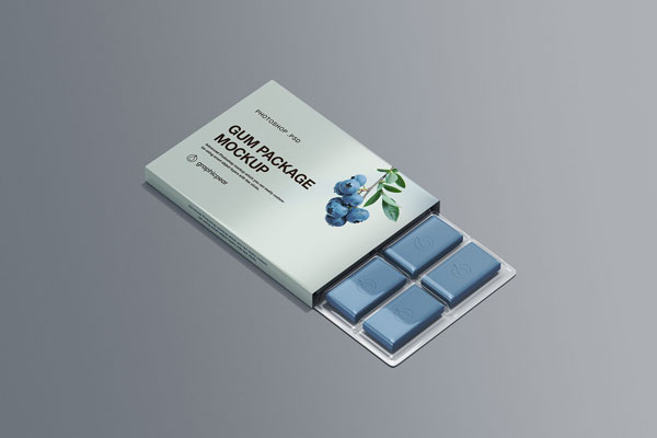 Mockup of a Chewing Gum with Halfway out Pills FREE PSD